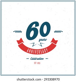 Sixty years anniversary celebration logotype. 60th anniversary logo.