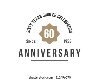 Sixty years anniversary celebration logotype. 60th anniversary logo.