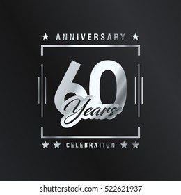 Sixty years anniversary celebration logotype. 60th year anniversary logo collection. Anniversary label. Anniversary logo template. Anniversary sign. Vector Illustration