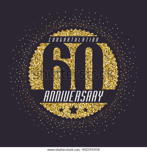 Sixty Years Anniversary Celebration Logotype 60th Stock Vector (Royalty ...