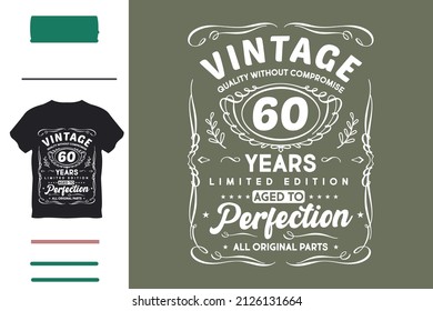 Sixty years birthday t shirt design