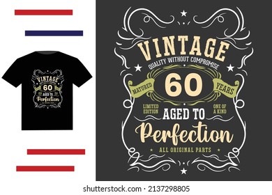 Sixty years birthday t shirt design