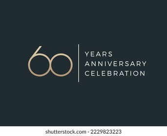 Sixty years celebration event. 60 years anniversary sign. Vector design template.