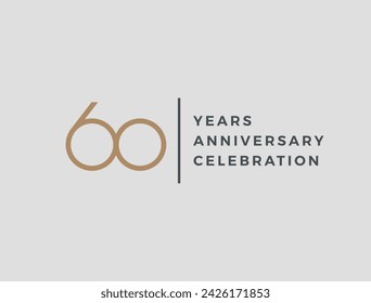 Sixty years celebration event. 60 years anniversary sign. Vector design template.
