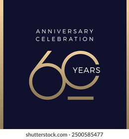 Sixty years celebration event. 60 years anniversary sign. Vector design template.