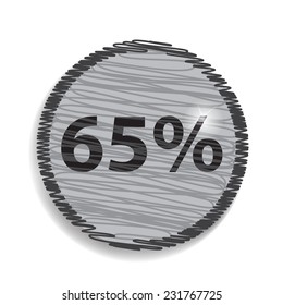 sixty-five percent, isolated 65%