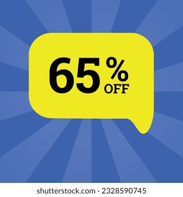 Sixty-five Percent OFF discount, yellow, blue, sale 