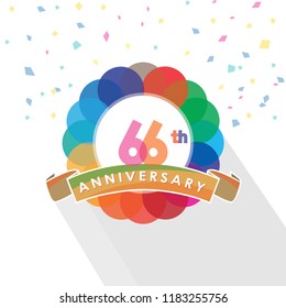 sixty-six anniversary logo design