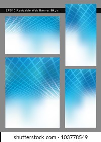 Re sizable EPS10 Abstract blue web banner background set