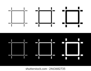 Size or area icon. Symbol of volume or territory. Designation of the size of the part, dimensions or area of the room. 
