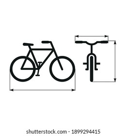 The size of the bike. Simple vector illustration on a white background.