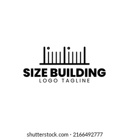Size Building logo. logo for a size, size can be described for building, science and technology