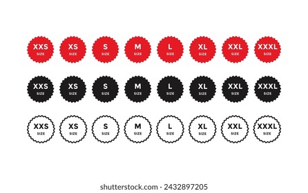 Size bundle icons set. Literal measurement symbol vector illustration. 