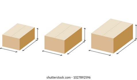 Tamanho da caixa de papelão 