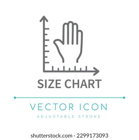 Size Chart Jewelry Vector Line Icon