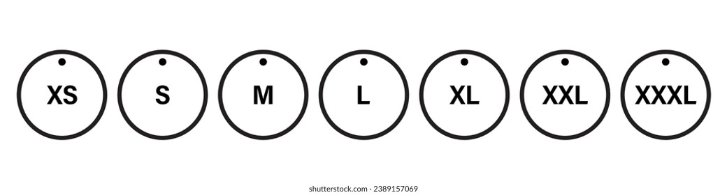 Conjunto de iconos de ropa de tamaño diseño simple
