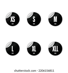 Size clothing label vector graphics