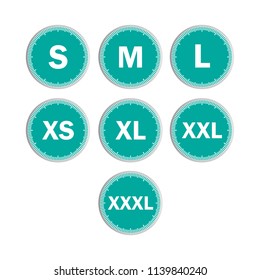 Size clothing labels. Vector.