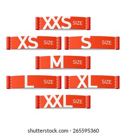 Size clothing labels vector illustration