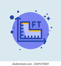 Size flat illustration. Ruler signs vector illustration.