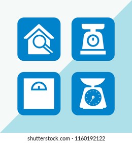 size icon. 4 size set with zoom and weight vector icons for web and mobile app