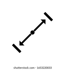 Size icon, diagonal sign design. Section