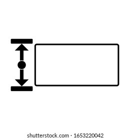 Size icon, height sign design. Section