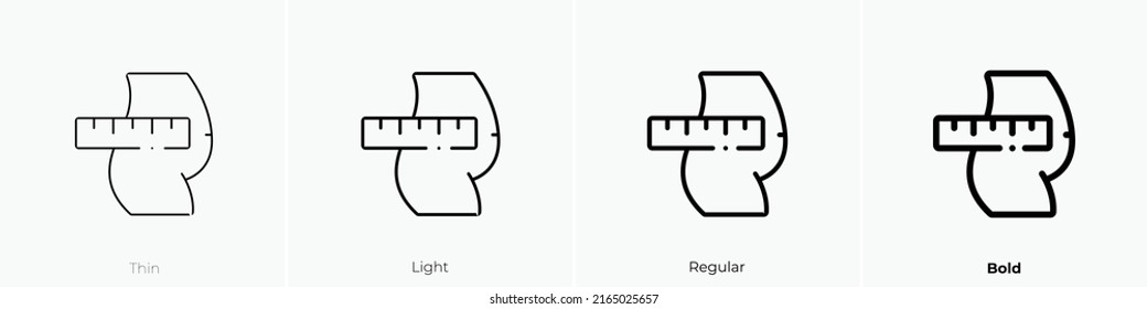 size icon. Linear style sign isolated on white background. Vector illustration.