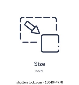 size icon from user interface outline collection. Thin line size icon isolated on white background.