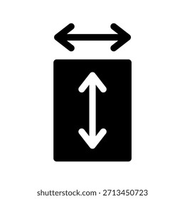 Ilustração de design de símbolo de vetor de ícone de tamanho