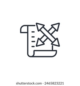 size icon. vector.Editable stroke.linear style sign for use web design,logo.Symbol illustration.