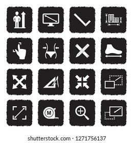 Size Icons. Grunge Black Flat Design. Vector Illustration. 