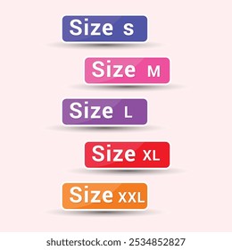Símbolo de Vector de talla S, M, L, XL y XXL 
