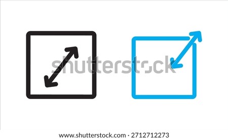 Size linear style icon set . Measurement and resizing. Height, width, depth. Displays the dimensions of objects. Defining and adjusting the size. Editable stroke width