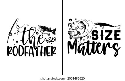 Size matters 2 Design Bundle - Fishing t shirt design, Hand drawn lettering phrase, Calligraphy t shirt design, svg Files for Cutting Cricut and Silhouette, card, flyer svg