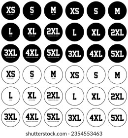 Size Measure Clothing Shirt Trousers Pants Jacket Hat Set Chart XS S M L XL 2XL 3XL 4XL 5XL Label Logo Template Sign Vector EPS PNG Transparent No Background Clip Art Vector EPS PNG