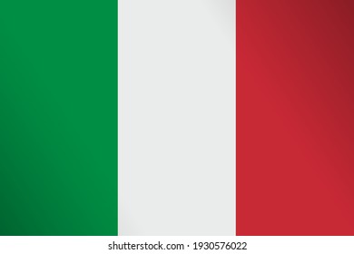 Flag of Italy, in correct size, proportions and colors. Vector illustration. Italian Republic. Tricolour featuring three equally sized vertical pales of green, white and red