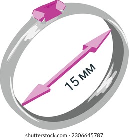 size of a ring with pink diamond