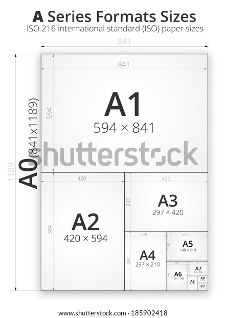 Size Series Paper Sheets Comparison Chart Stock Vector (Royalty Free ...