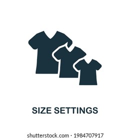 Size Settings icon. Monochrome simple element from mall collection. Creative Size Settings icon for web design, templates, infographics and more