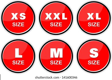 size stickers set