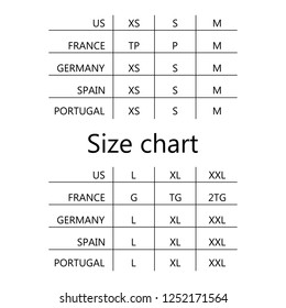 Link refrigerator liquid Size Table Size Chart Illustration Different Stock Vector (Royalty Free)  1252171564 | Shutterstock