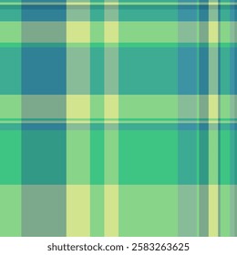 Size tartan pattern fabric, celtic textile vector seamless. Summer check background texture plaid in teal and pastel colors.