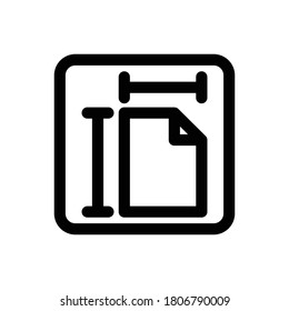 Size (Text Edition) icon outline vector. isolated on white background