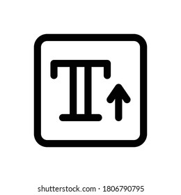Size (Text Edition) icon outline vector. isolated on white background