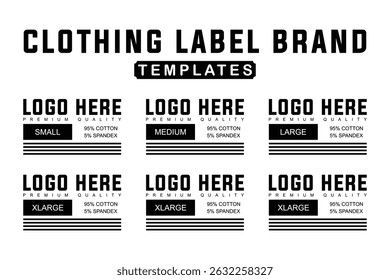 Size Variants Clothing Label Tag Template