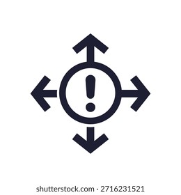 size warning icon on white