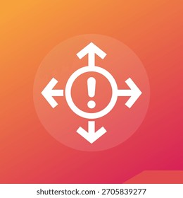 size warning icon, vector pictogram