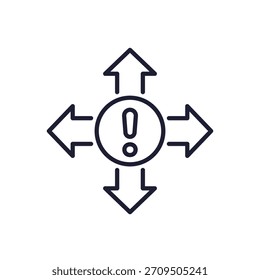 size warning line icon on white