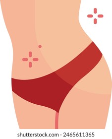 size zero figure concept, Slimming or Weight Loss Waist vector flat design, plastic surgeon Symbol, body contouring Sign, Beauty treatment stock illustration